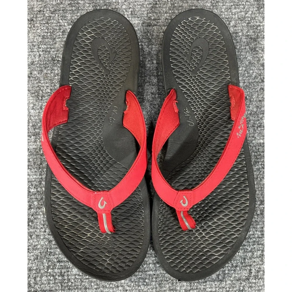 Olukai kia Wahine' Flip Flops Womens Sandals US 9 EUR 39 Red